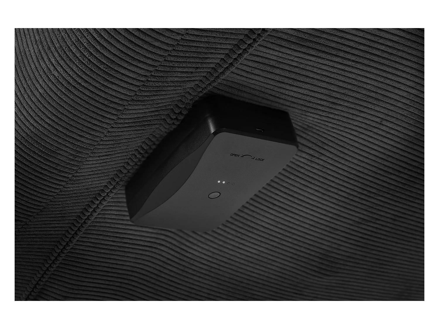 Chaise longue - anthracite Velours côtelé - LETICIA