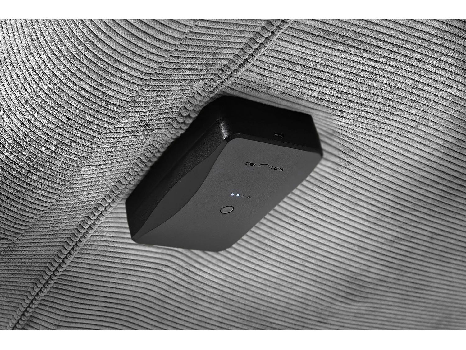 Chaise longue - Gris Velours côtelé - LETICIA