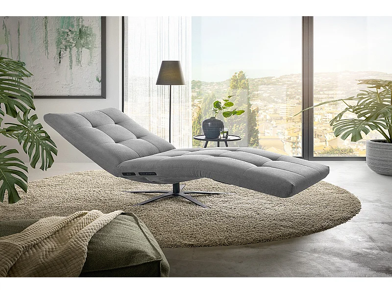 Chaise longue - Gris Pana - LETICIA