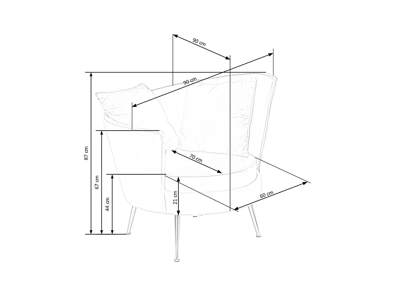 Relax Poltrona Almond/Tessuto/rosa