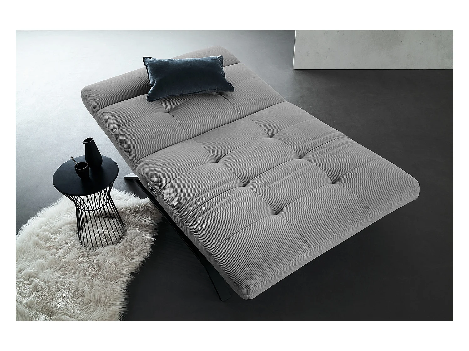 Chaise longue - Gris Velours côtelé - AMERIVA