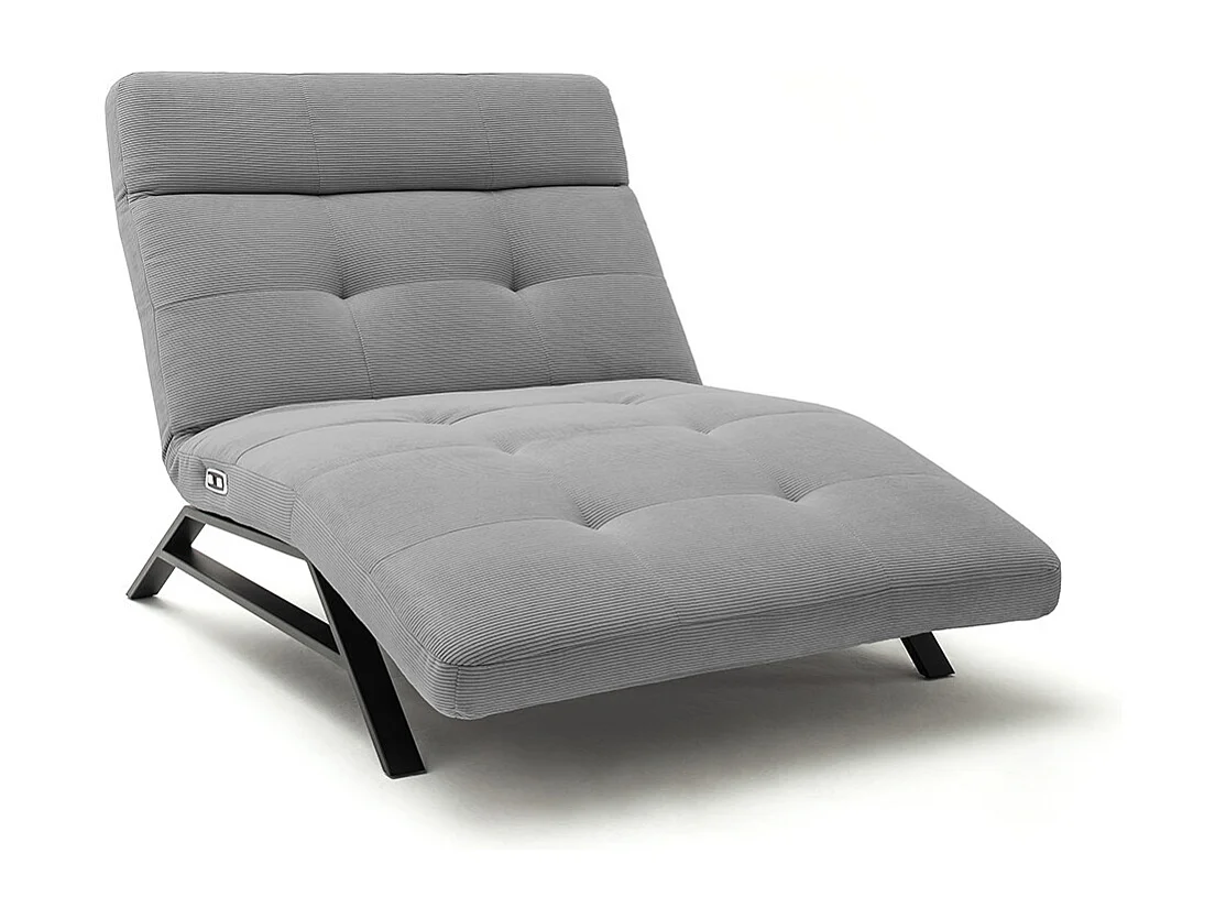 Chaise longue - Gris Velours côtelé - AMERIVA