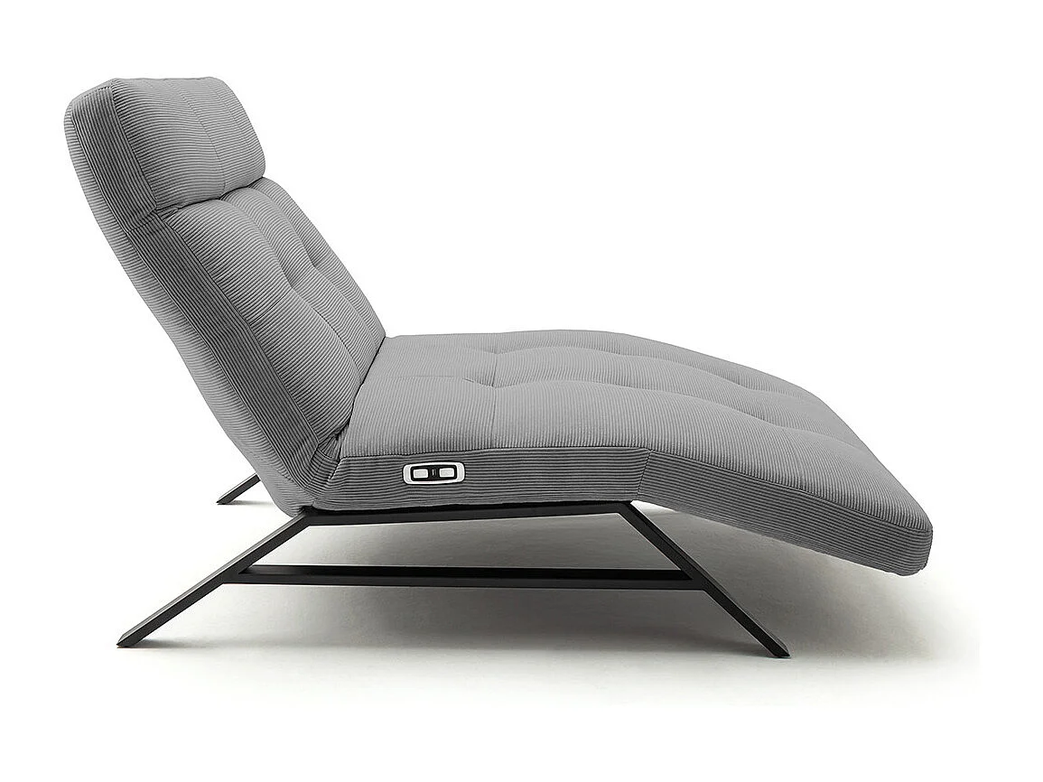 Chaise longue - Gris Velours côtelé - AMERIVA
