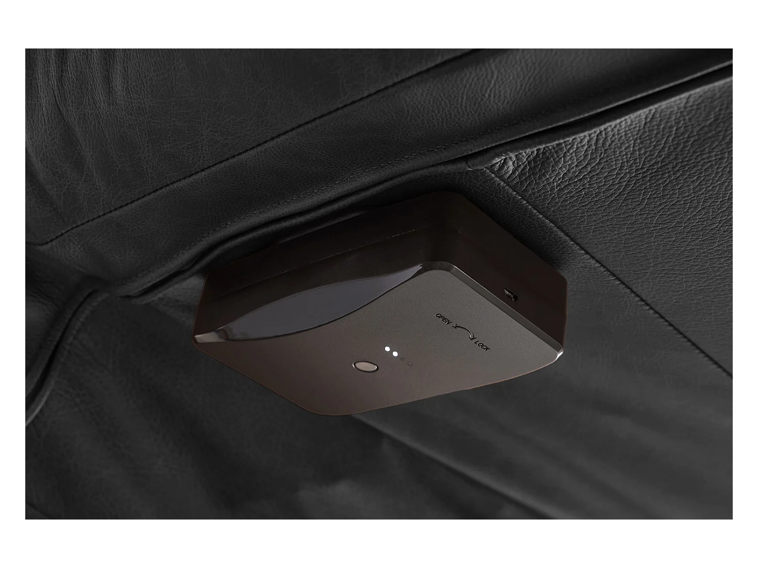 Chaise longue - Noir cuir - LETICIA