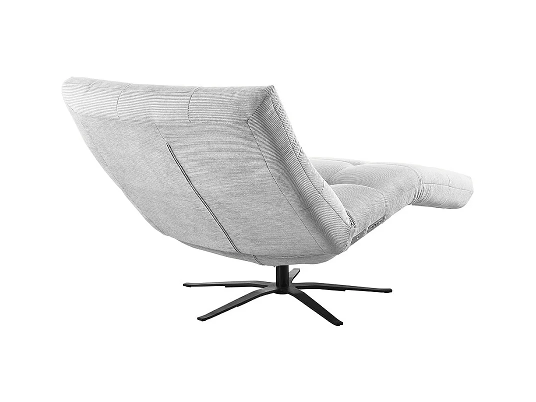 Chaise longue - argent Velours côtelé - LETICIA