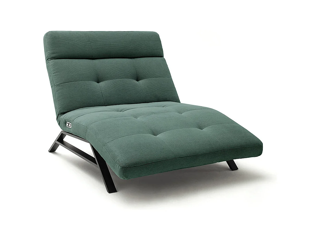 Chaise longue - vert émeraude Velours côtelé - AMERIVA