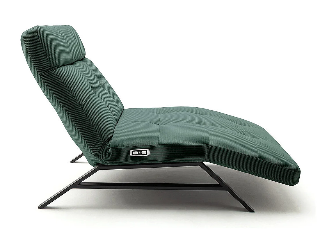 Chaise longue - vert émeraude Velours côtelé - AMERIVA