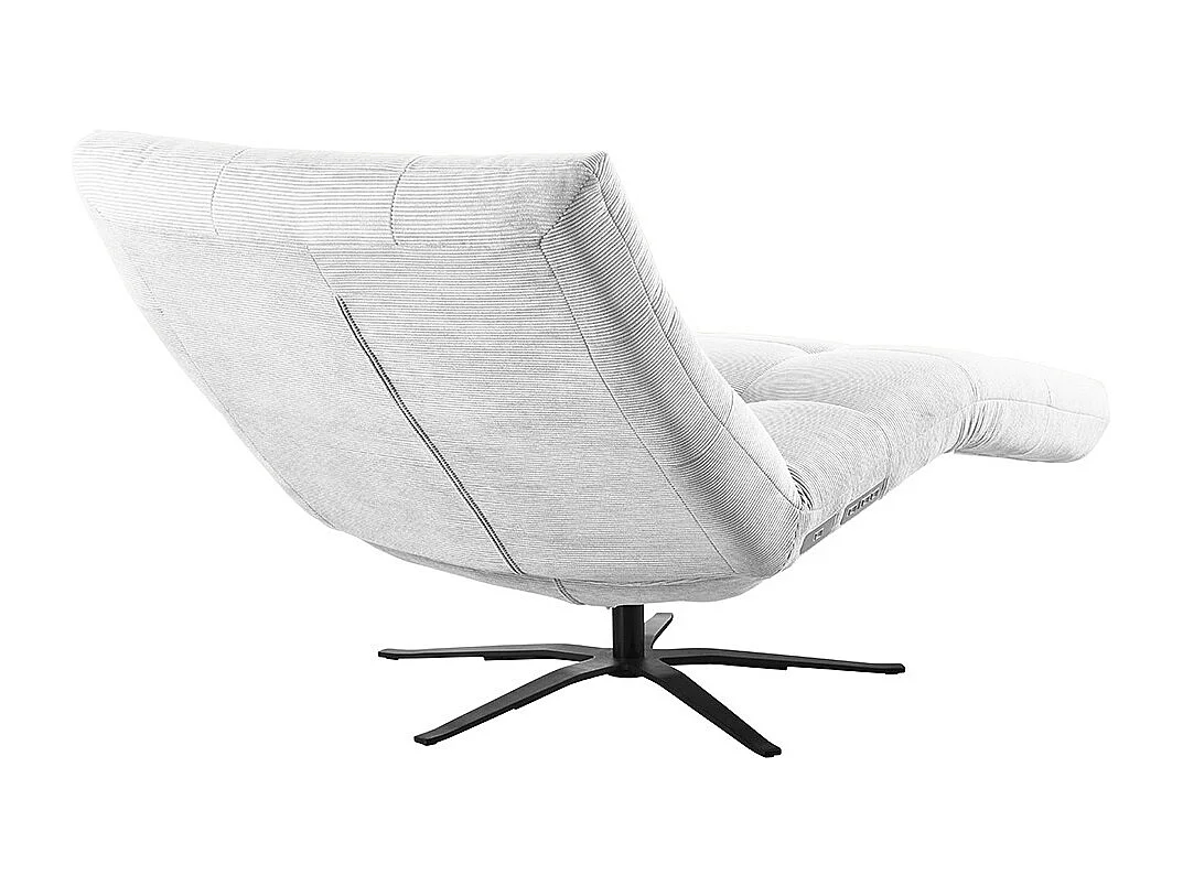 Chaise longue - blanc Velours côtelé - LETICIA