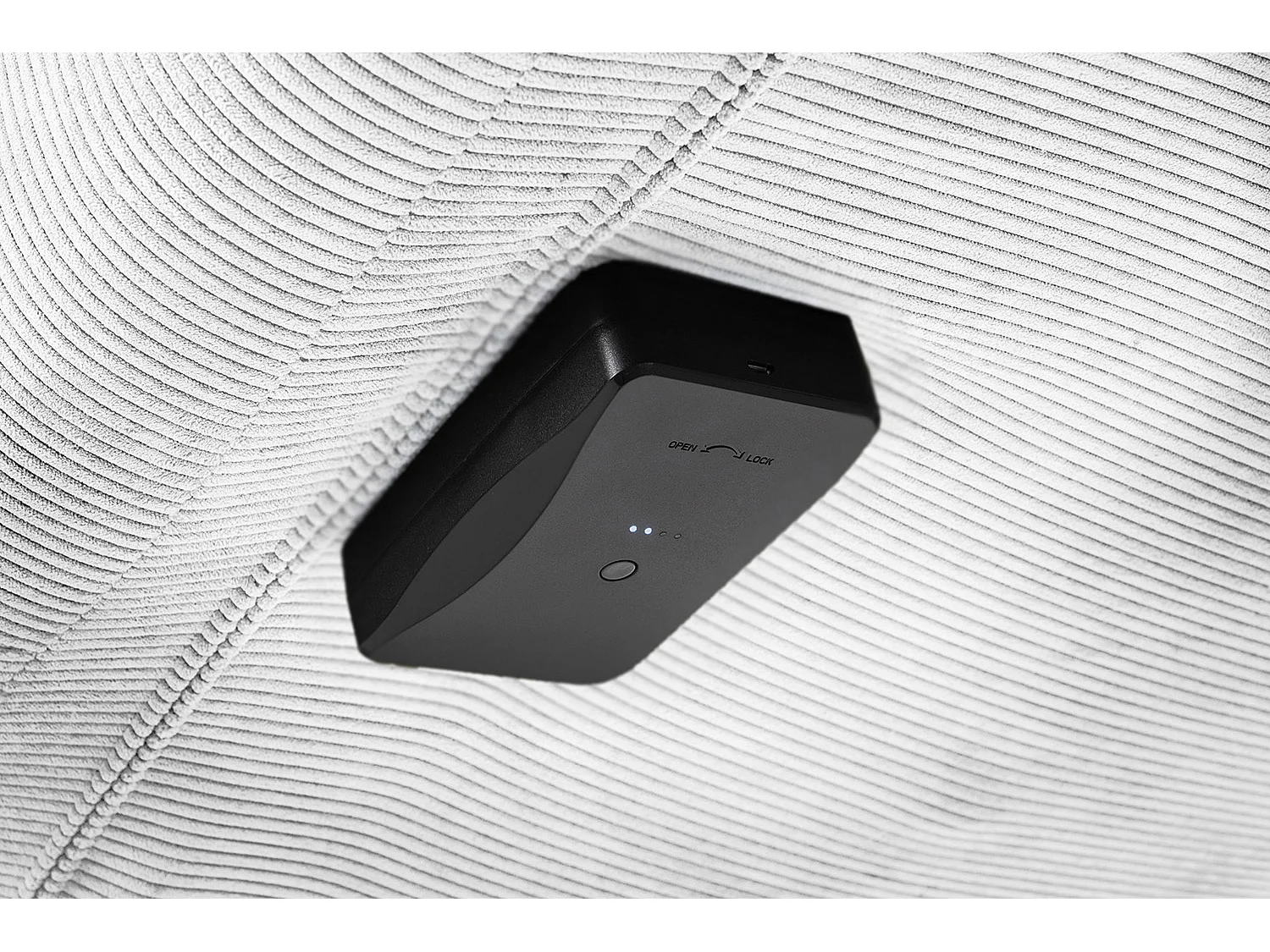 Chaise longue - blanc Velours côtelé - LETICIA