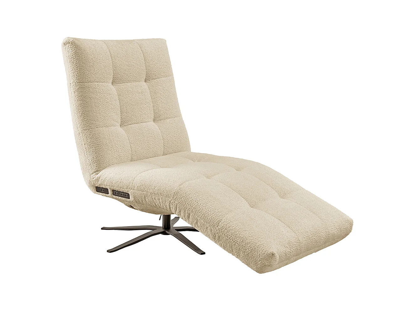 Chaise longue - beige tissage plat - LETICIA