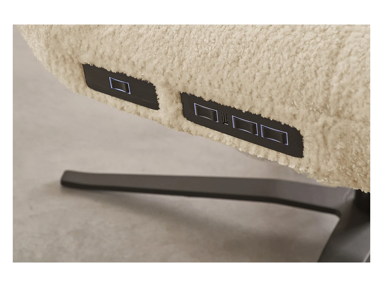 Chaise longue - beige tissage plat - LETICIA