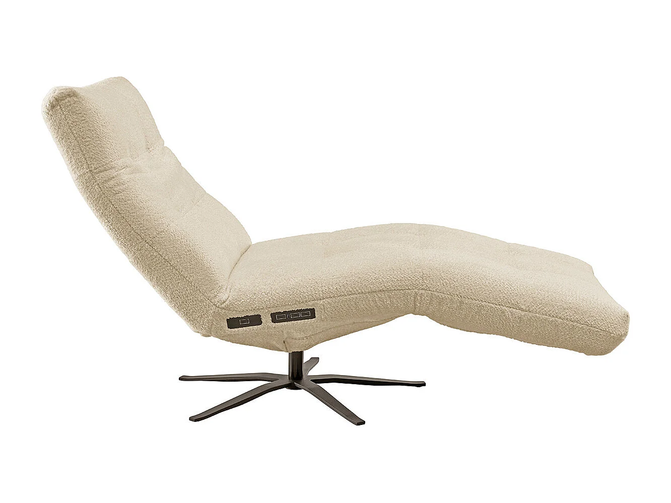 Chaise longue - beige tissage plat - LETICIA