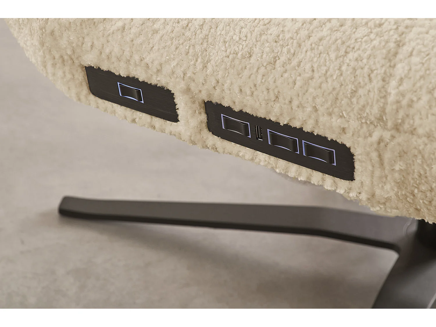 Chaise longue - beige tissage plat - LETICIA