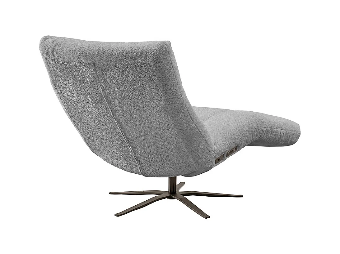 Chaise longue - Gris tissage plat - LETICIA