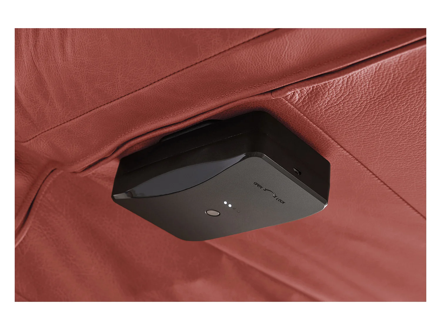 Chaise longue - Rouge cuir - LETICIA