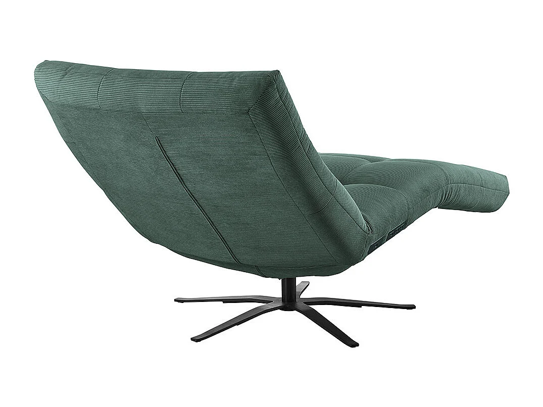 Chaise longue - vert émeraude Velours côtelé - LETICIA