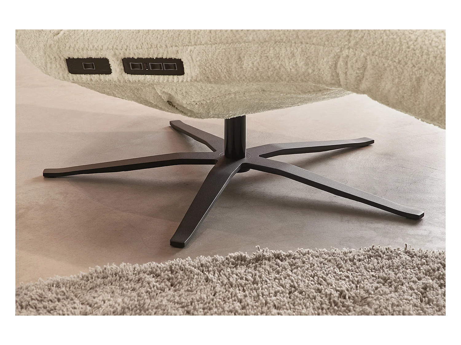 Chaise longue - beige tissage plat - LETICIA