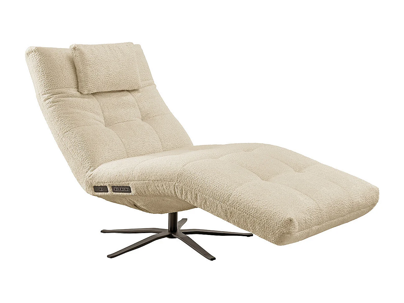 Chaise longue - beige tissage plat - LETICIA