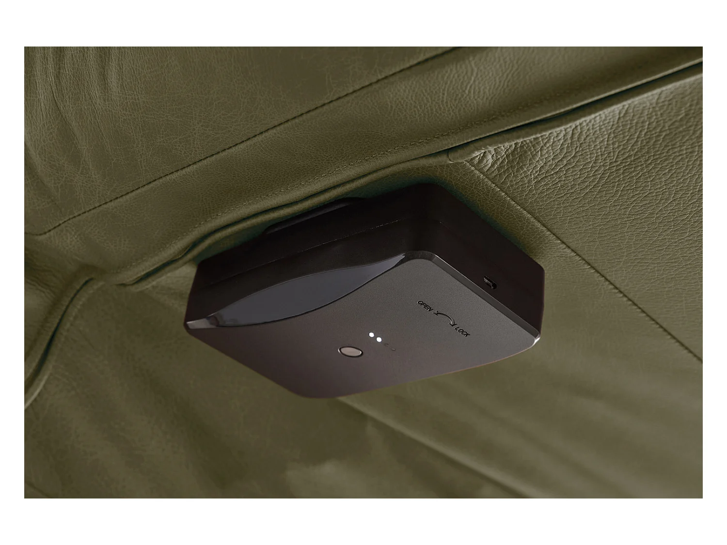 Chaise longue - Vert cuir - LETICIA