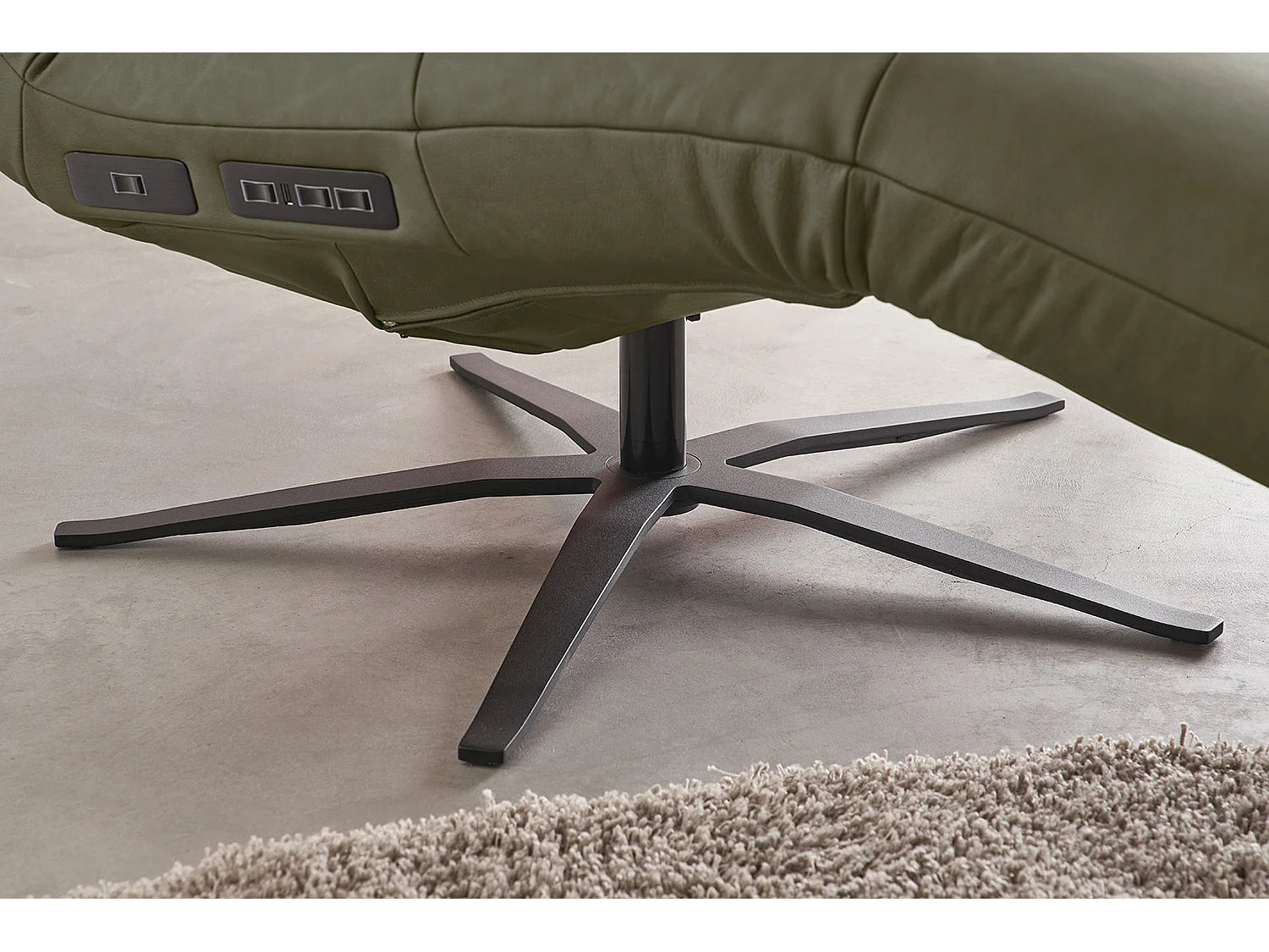Chaise longue - verde pelle - LETICIA