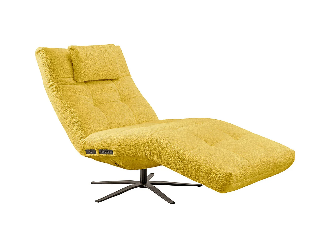 Chaise longue - jaune tissage plat - LETICIA