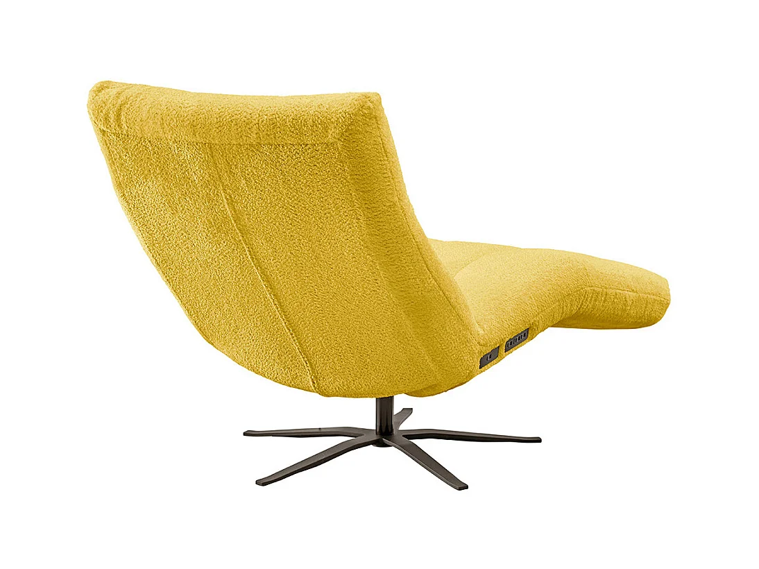 Chaise longue - jaune tissage plat - LETICIA