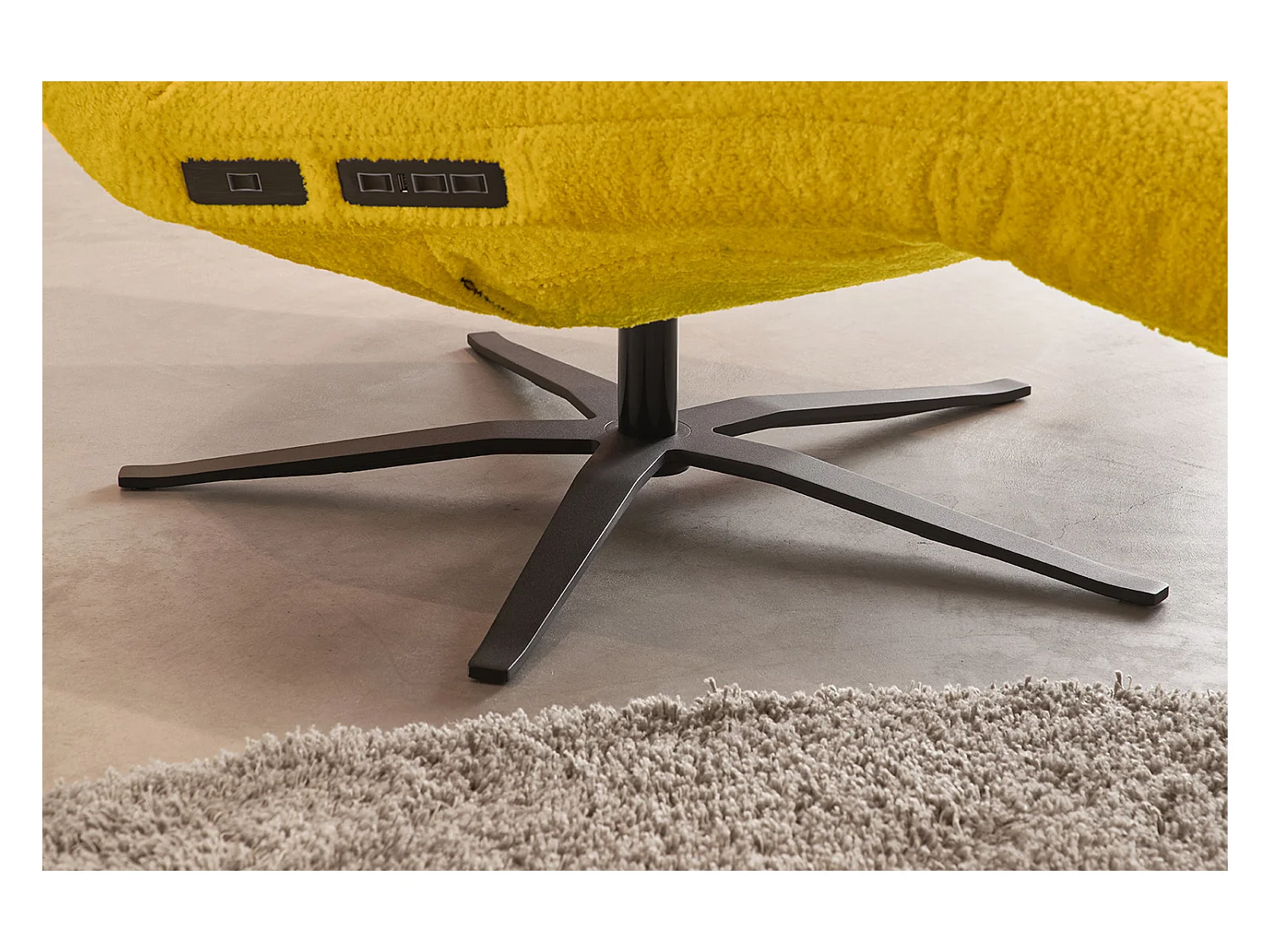 Chaise longue - jaune tissage plat - LETICIA