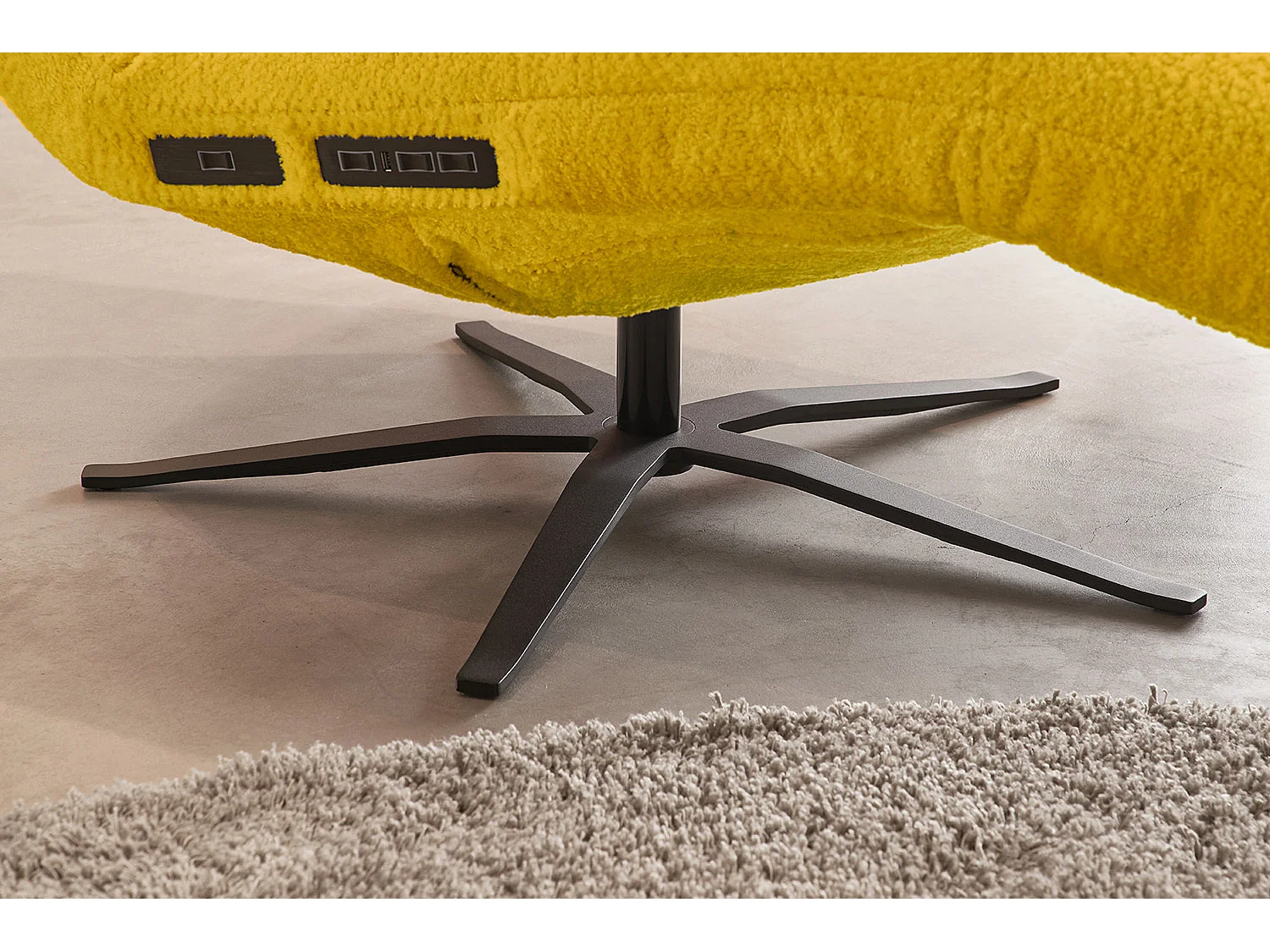 Chaise longue - jaune tissage plat - LETICIA