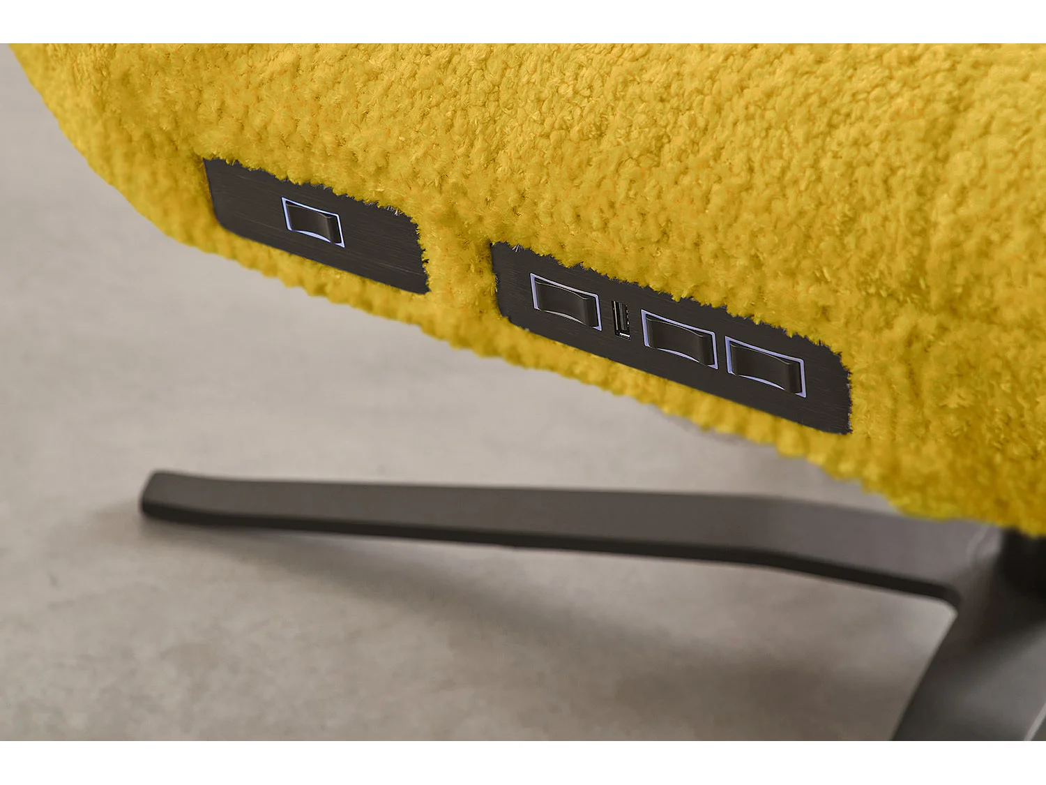 Chaise longue - jaune tissage plat - LETICIA
