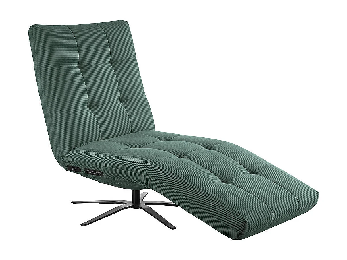 Chaise longue - verde smeraldo Velluto a coste - LETICIA