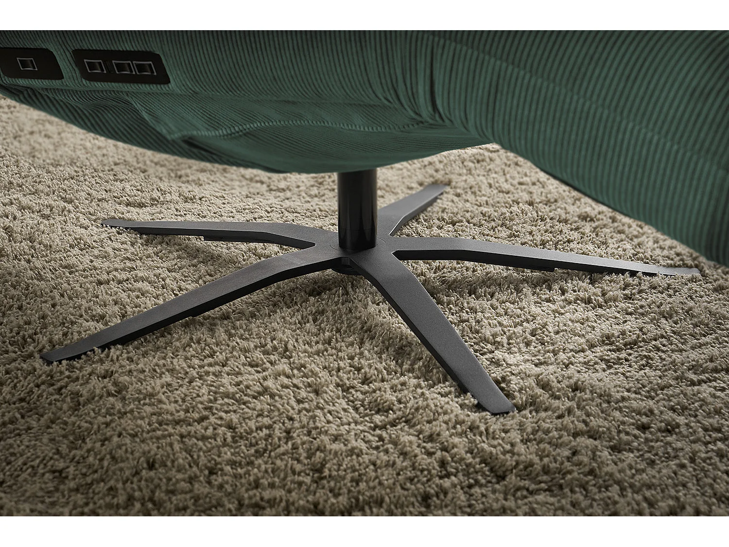 Chaise longue - verde smeraldo Velluto a coste - LETICIA