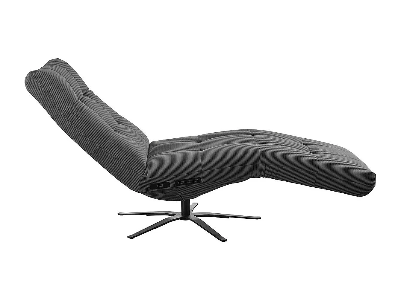 Relaxligstoel - Antraciet Koord - LETICIA