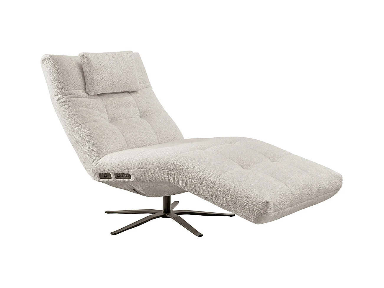 Chaise longue - blanc tissage plat - LETICIA