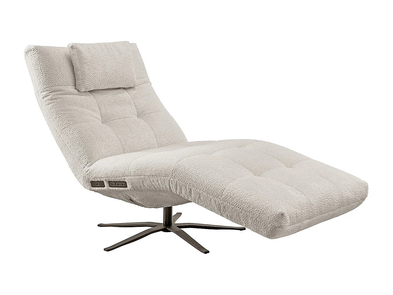 Chaise longue - bianco tessitura piatta - LETICIA