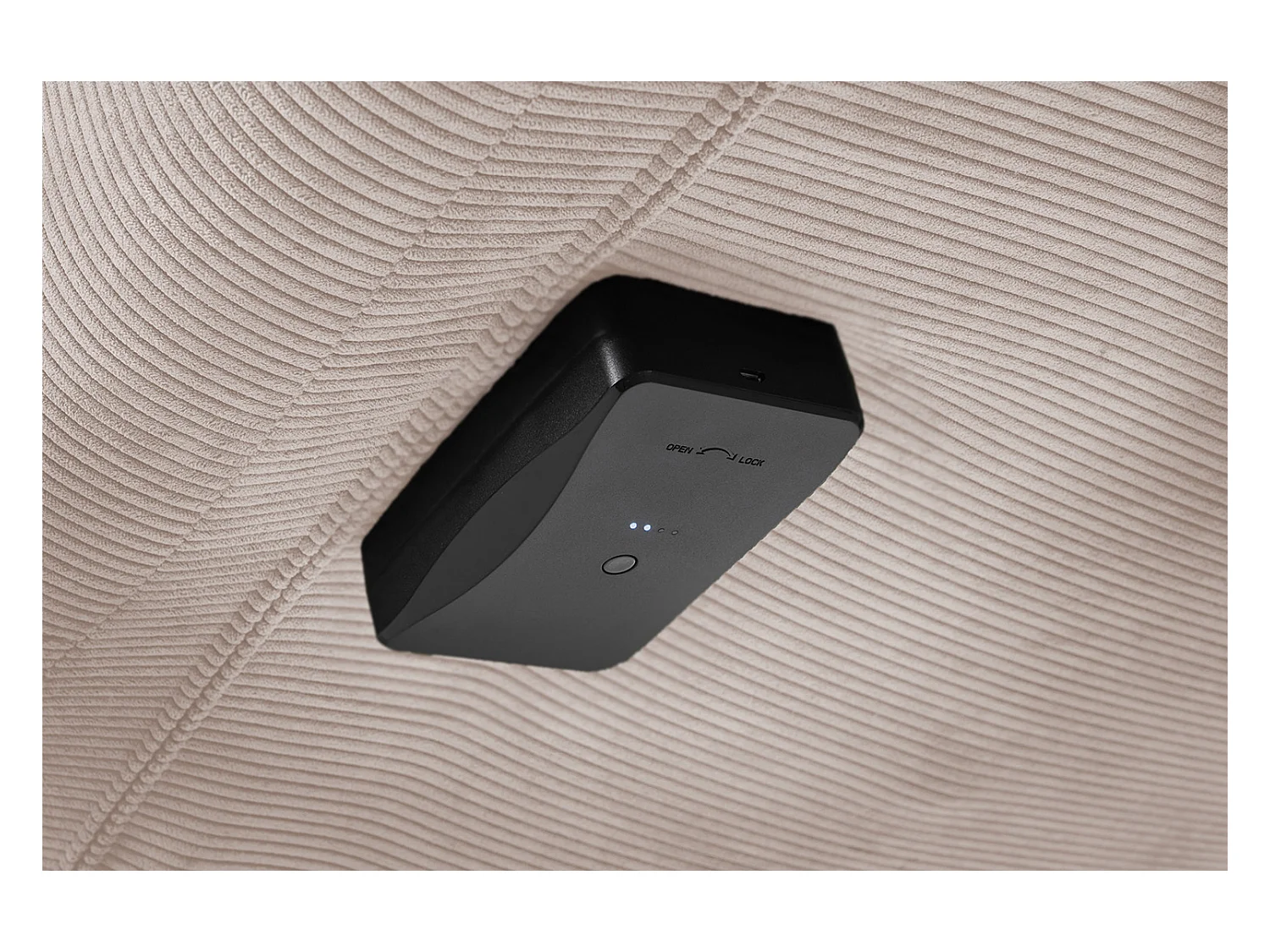 Chaise longue - beige Velours côtelé - LETICIA