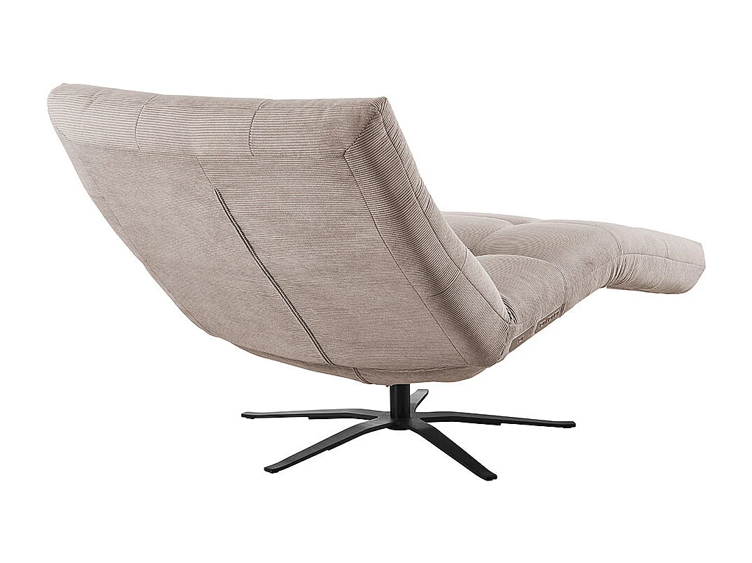 Chaise longue - beige Velours côtelé - LETICIA