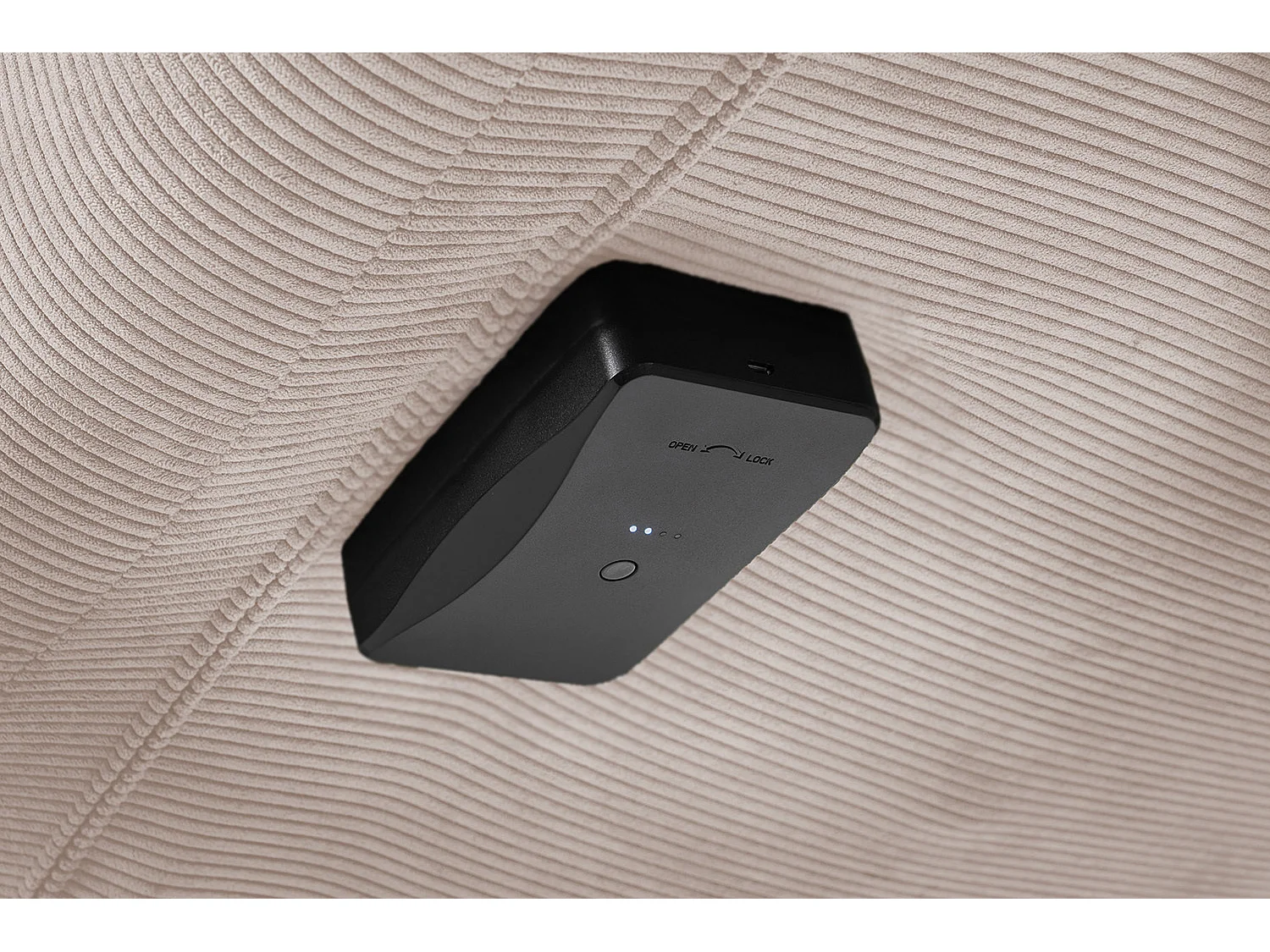 Chaise longue - beige Velours côtelé - LETICIA