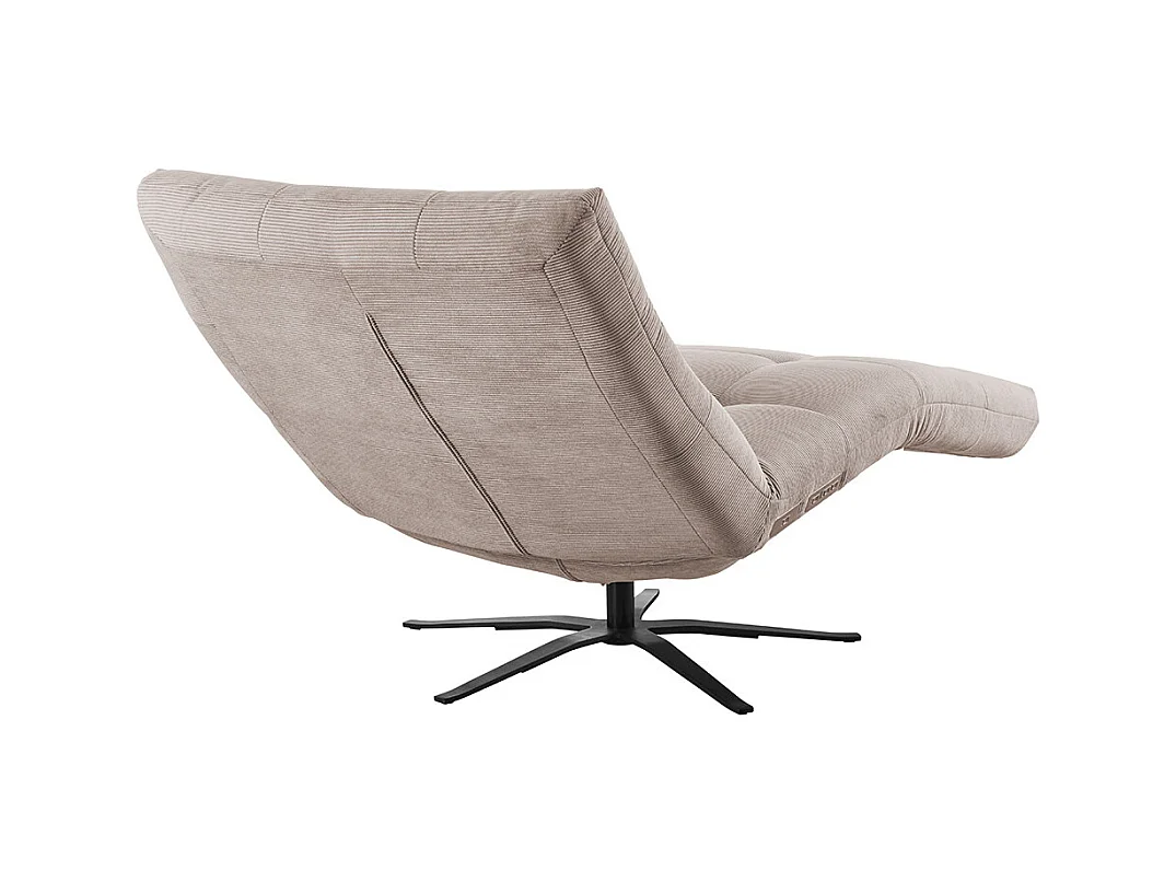 Chaise longue - beige Velours côtelé - LETICIA