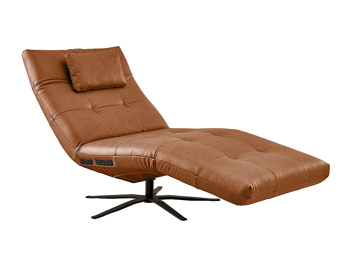 Chaise longue - marrón piel - LETICIA