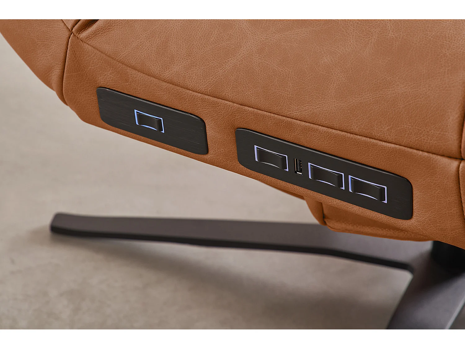 Relaxliege - Braun Leder - LETICIA