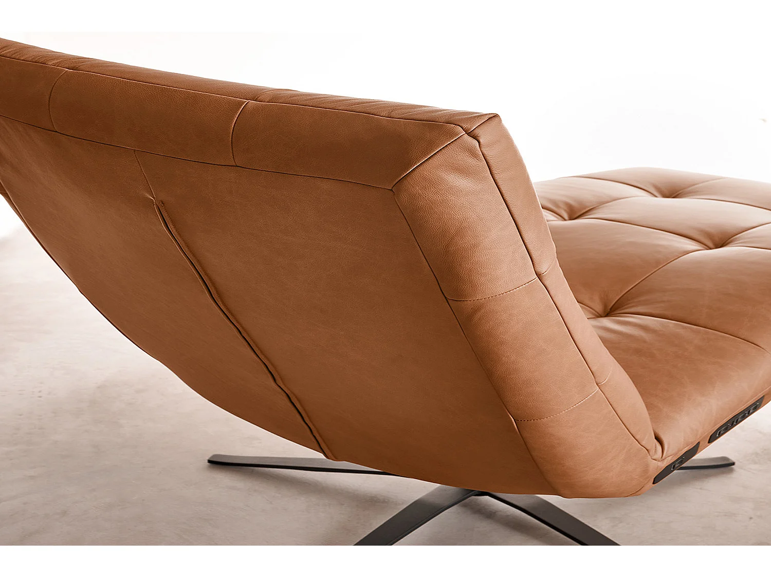 Chaise longue - marron cuir - LETICIA