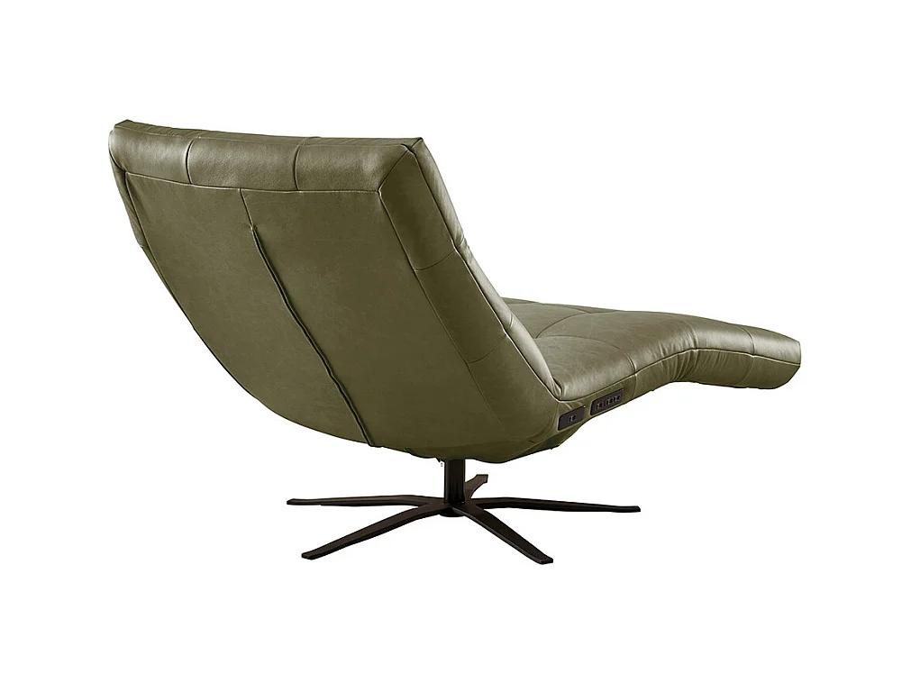Chaise longue - Vert cuir - LETICIA