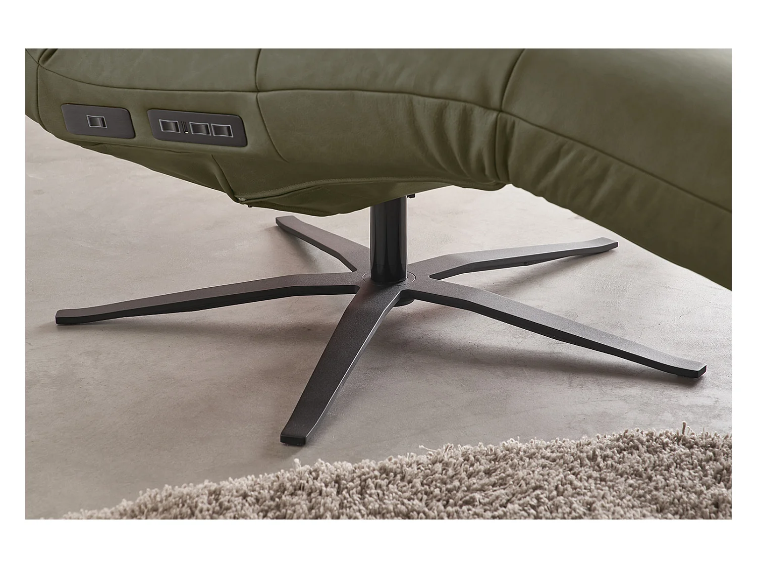 Chaise longue - Vert cuir - LETICIA