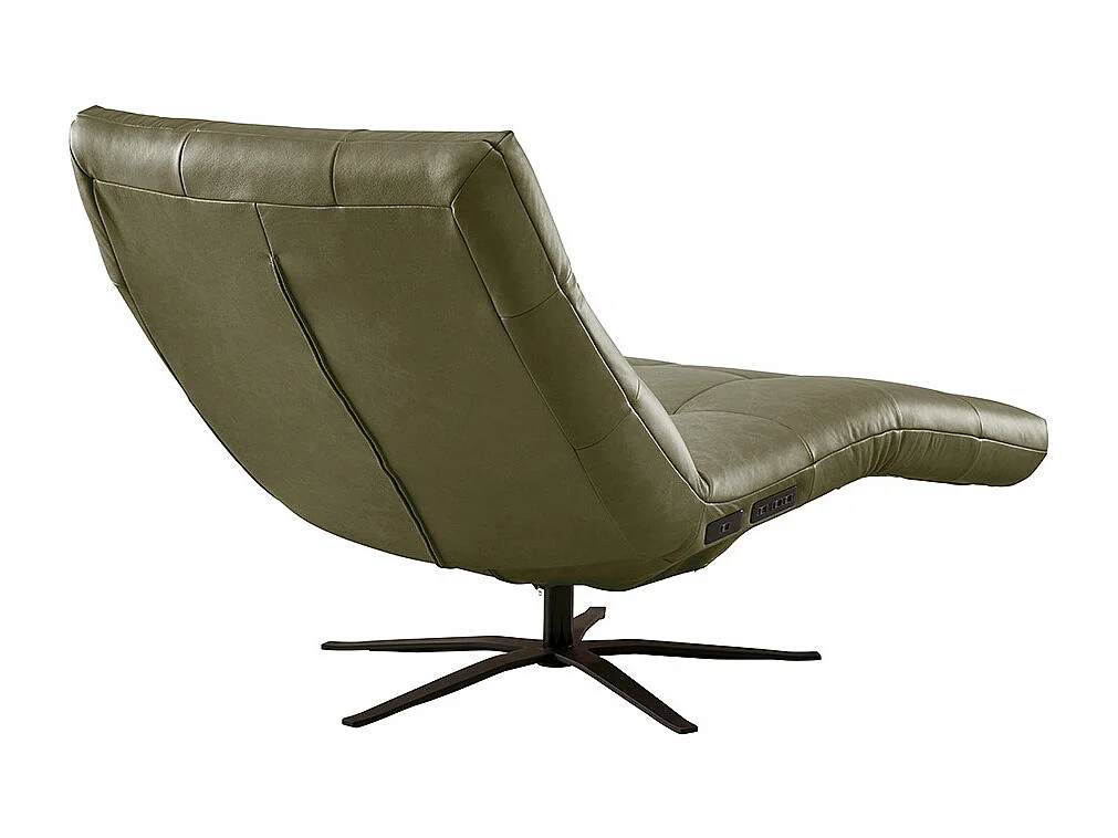 Chaise longue - Vert cuir - LETICIA
