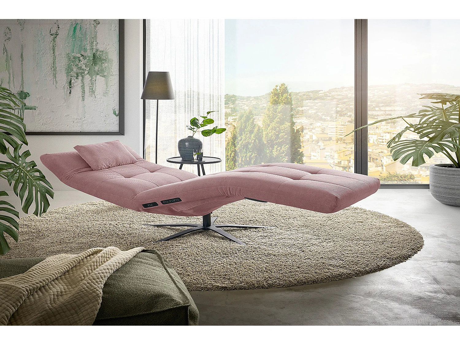 Relaxliege - Pink Cord - LETICIA