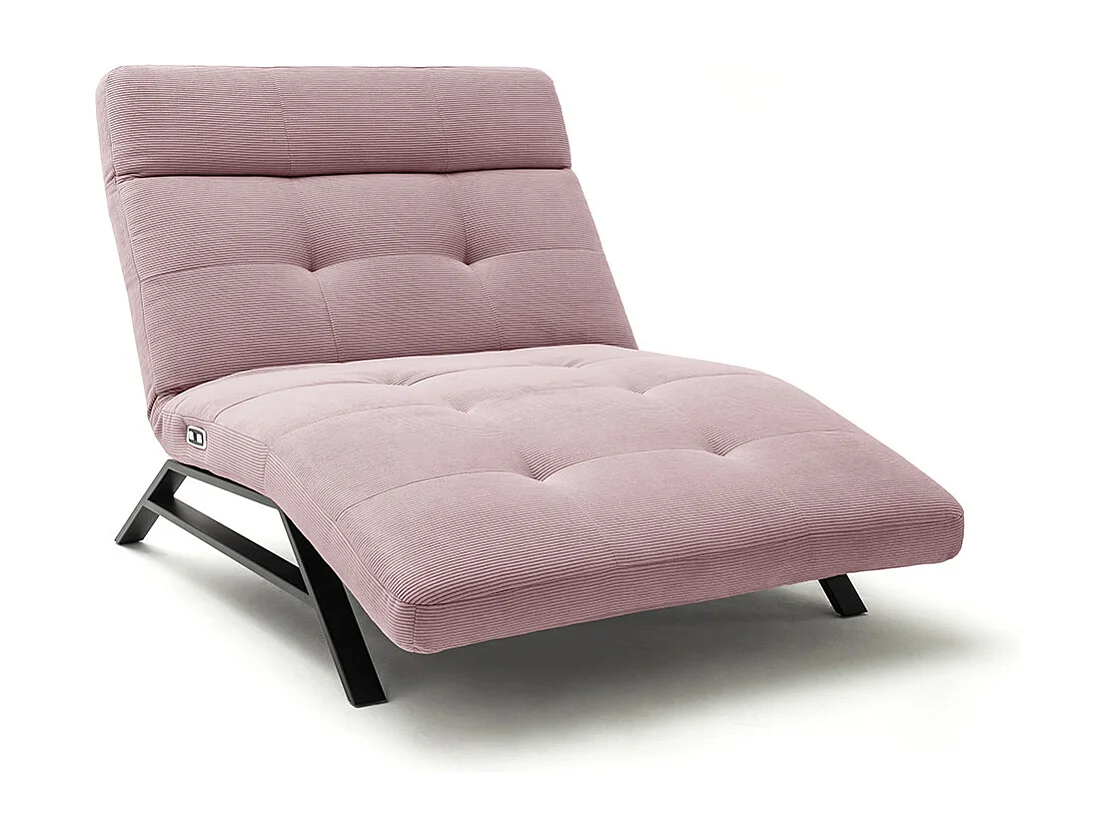 Chaise longue - Rose Velours côtelé - AMERIVA