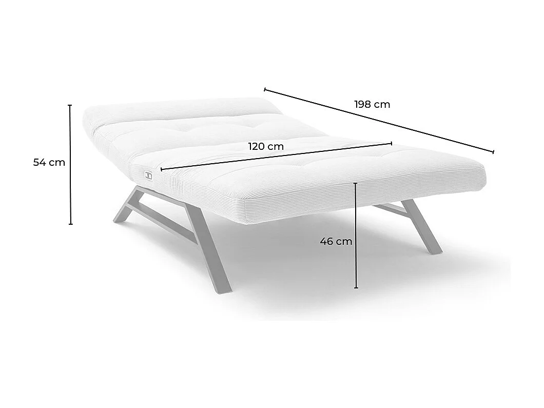 Chaise longue - Rose Velours côtelé - AMERIVA