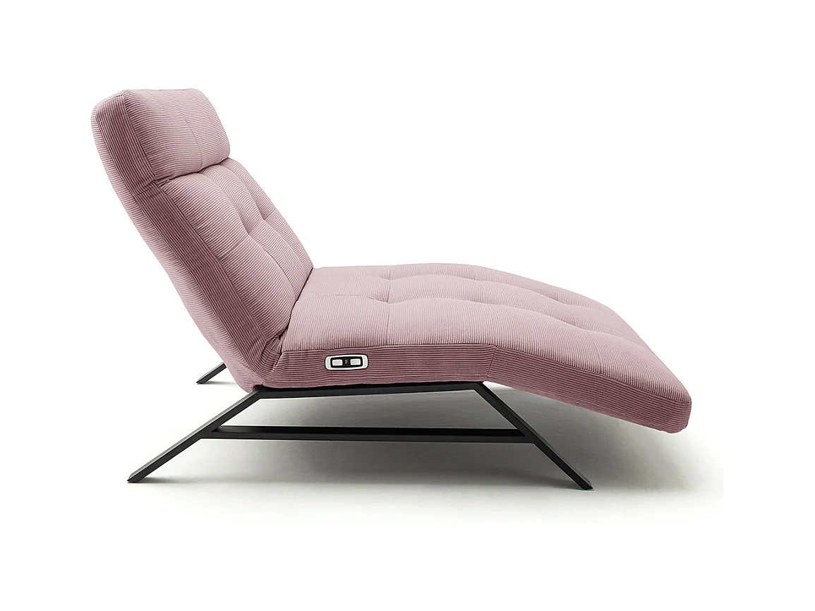 Chaise longue - Rose Velours côtelé - AMERIVA