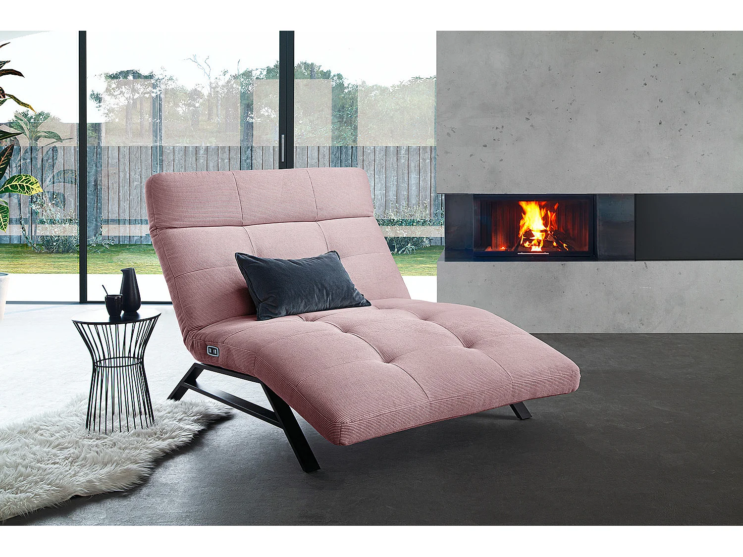 Relaxligstoel - Roze Koord - AMERIVA