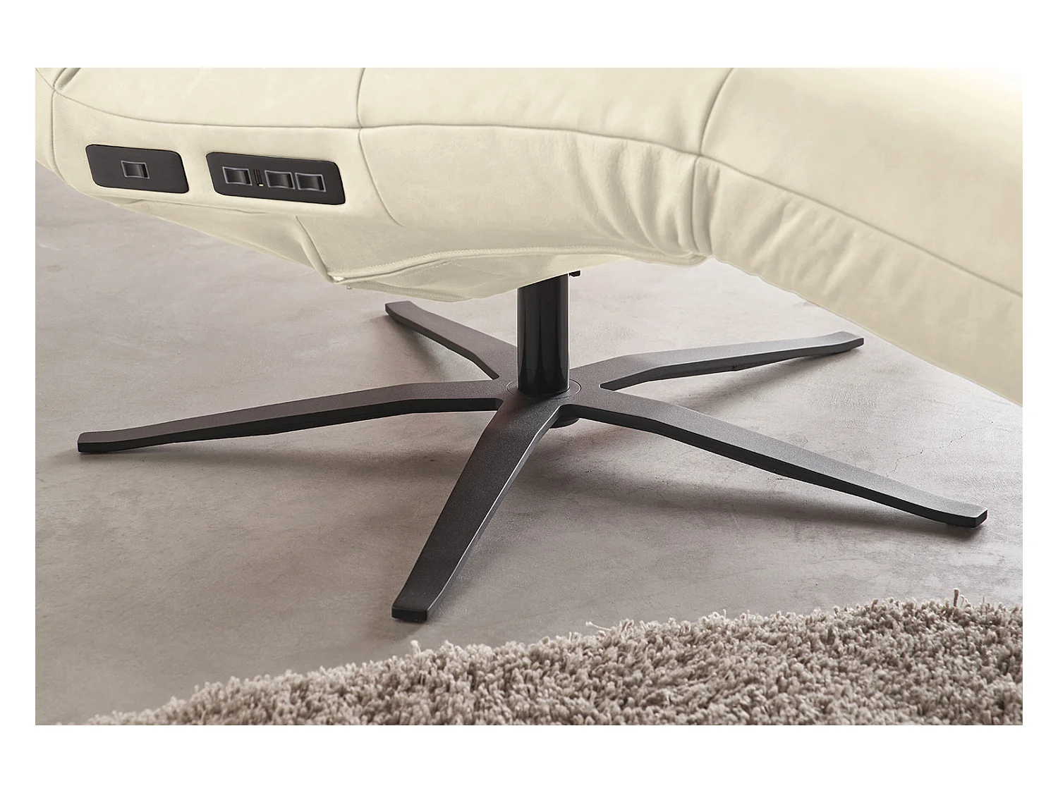 Chaise longue - blanc cuir - LETICIA